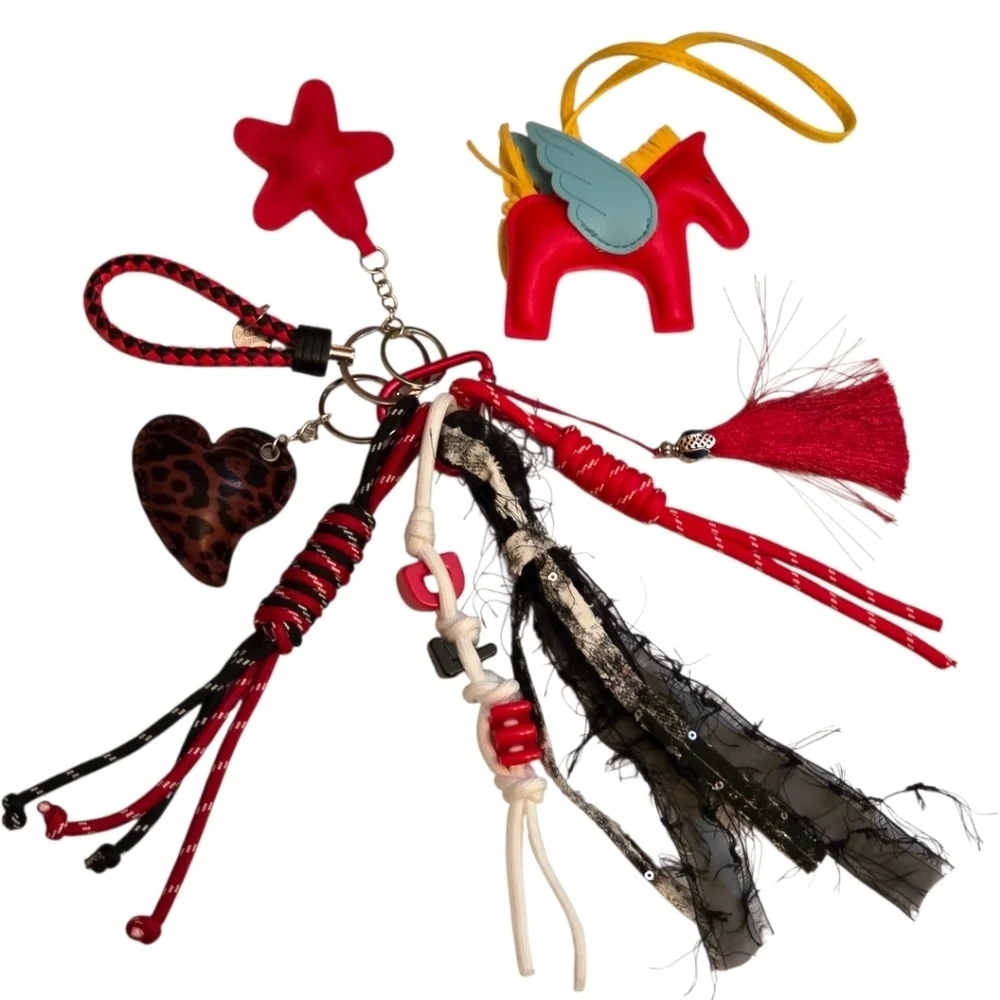 One-of-a-Kind Statement Bag Charm / Keychain – Maximalist Style